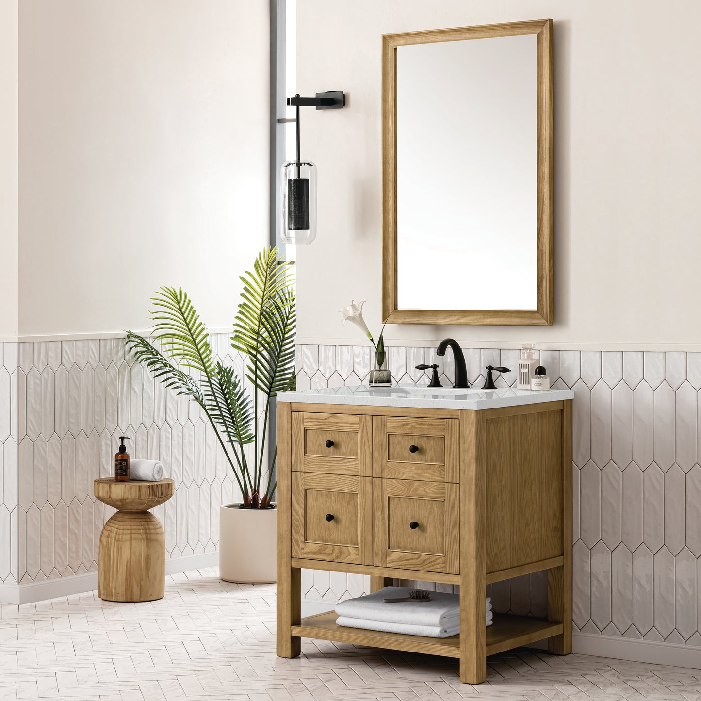 Breckenridge 30" Single Vanity, Light Natural Oak w/ 3 CM Lime Delight Top