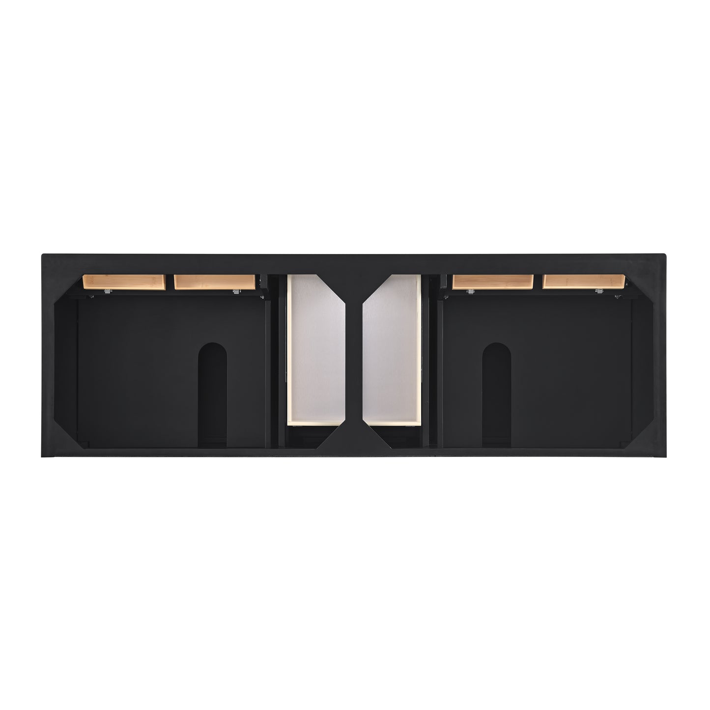 Lorelai 72" Double Vanity, Black Onyx w/ 3 CM White Zeus Silestone Top