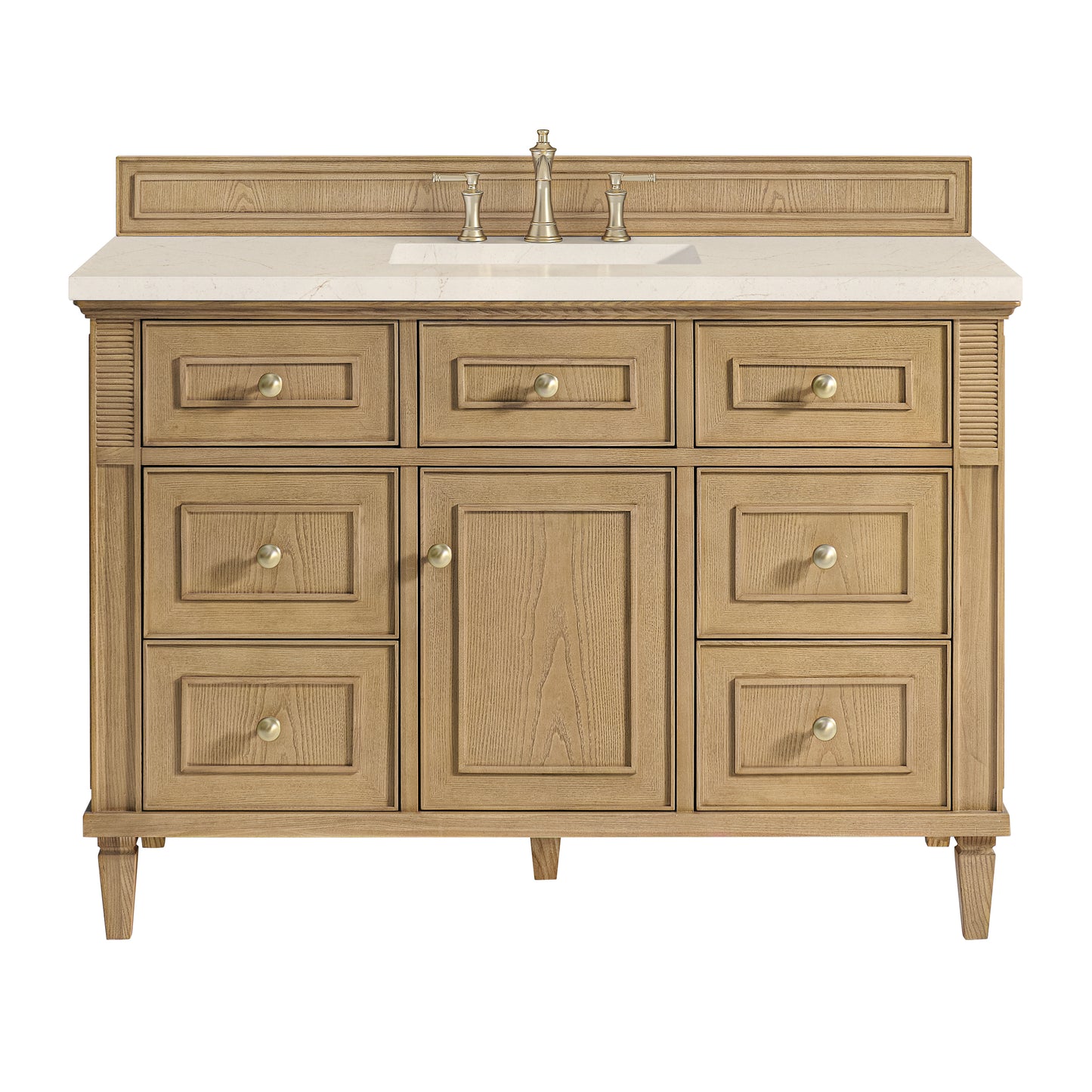 Lorelai 48" Single Vanity, Light Natural Oak w/ 3 CM Eternal Marfil Silestone Top