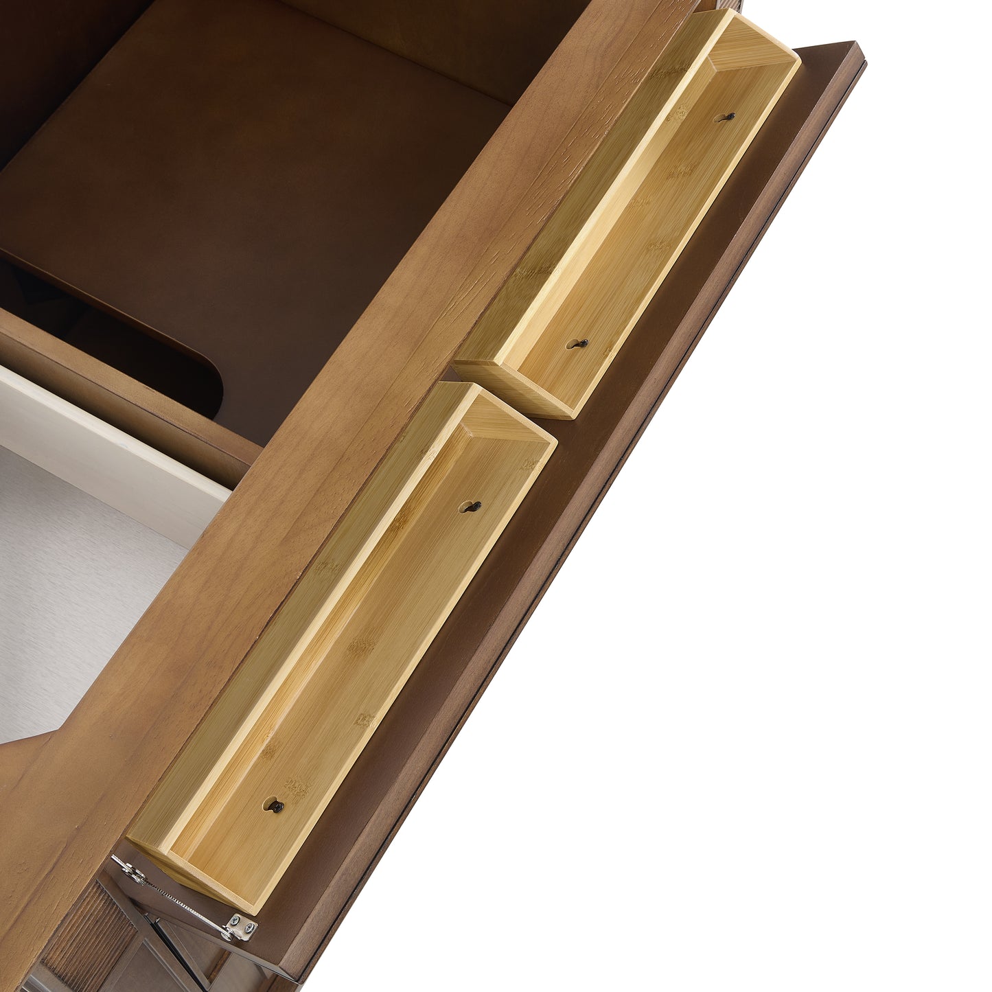 Lorelai 36" Single Vanity, Mid-Century Walnut w/ 3 CM White Zeus Silestone Top