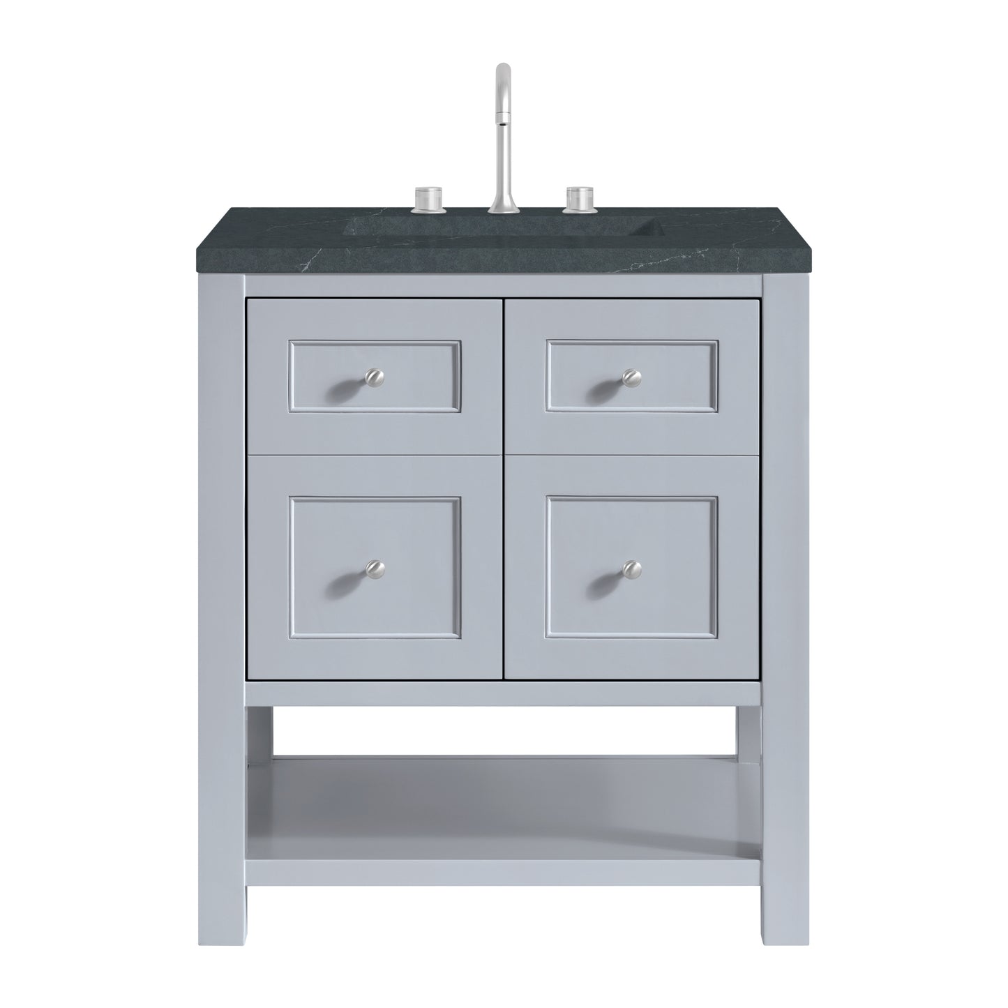 Breckenridge 30" Single Vanity, Serenity Blue, w/ 3 CM Charcoal Soapstone Quartz Top