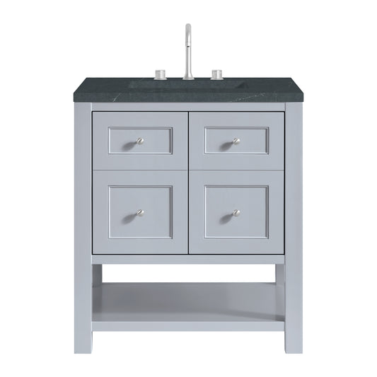 Breckenridge 30" Single Vanity, Serenity Blue, w/ 3 CM Charcoal Soapstone Quartz Top