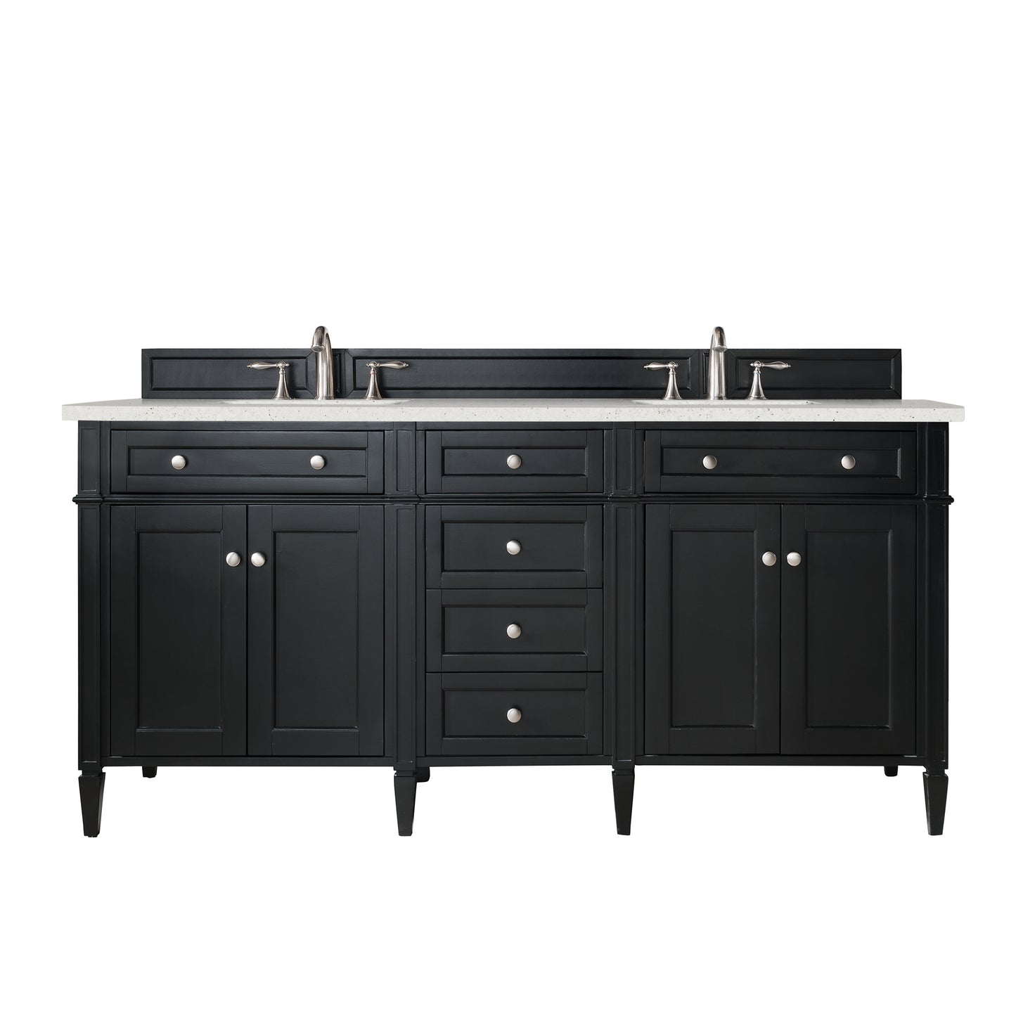 Brittany 72" Double Vanity, Black Onyx w/ 3 CM Lime Delight Silestone Top