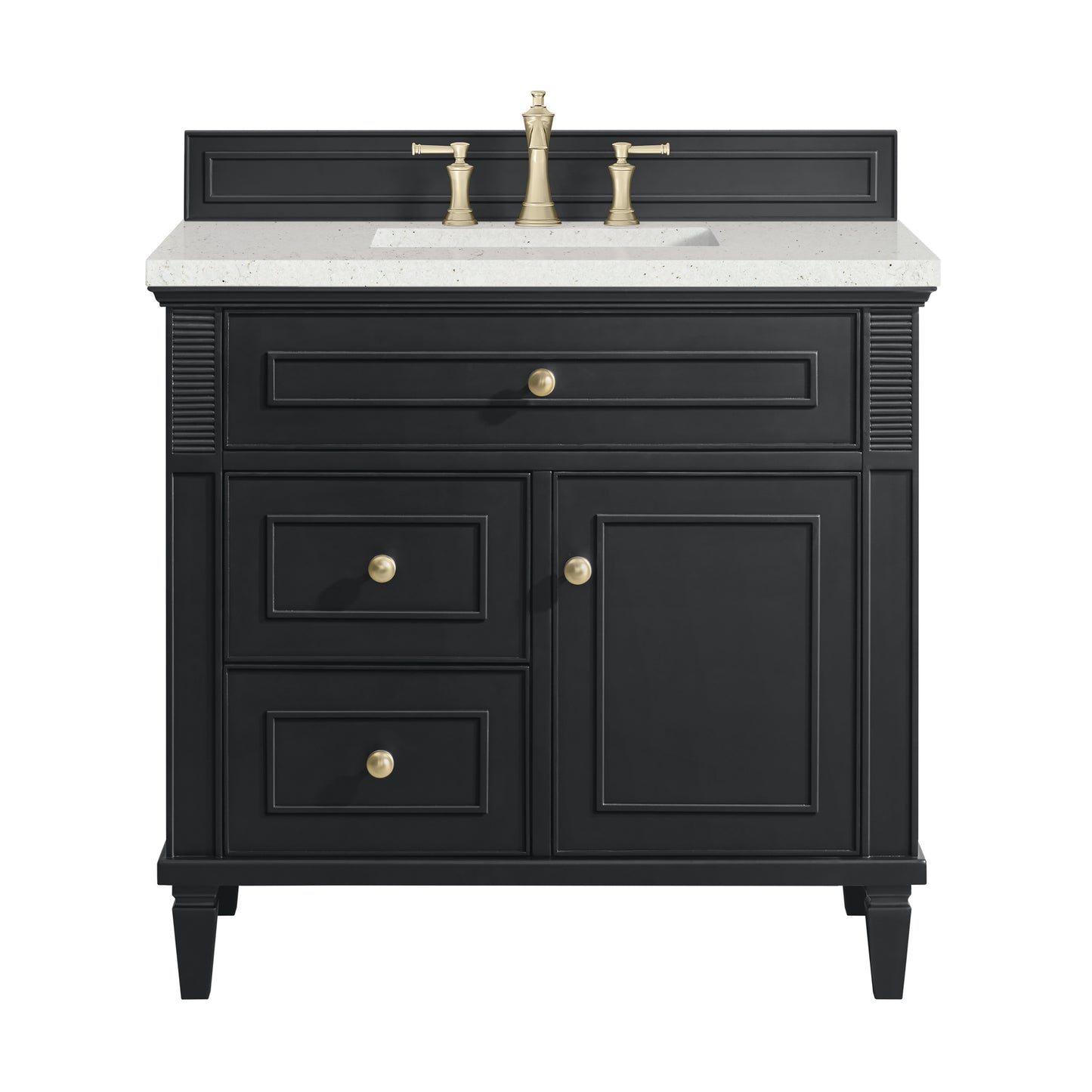 Lorelai 36" Single Vanity, Black Onyx w/ 3 CM Lime Delight Silestone Top