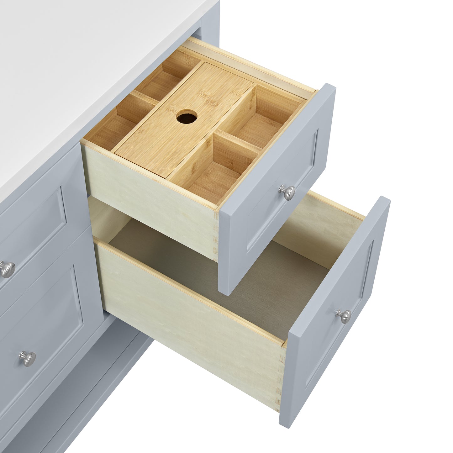 Breckenridge 60" Single Vanity, Serenity Blue, w/ 3 CM Charcoal Soapstone Quartz Top