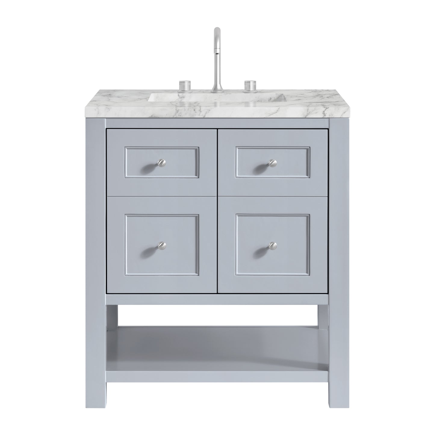 Breckenridge 30" Single Vanity, Serenity Blue, w/ 3 CM Carrara Marble Top