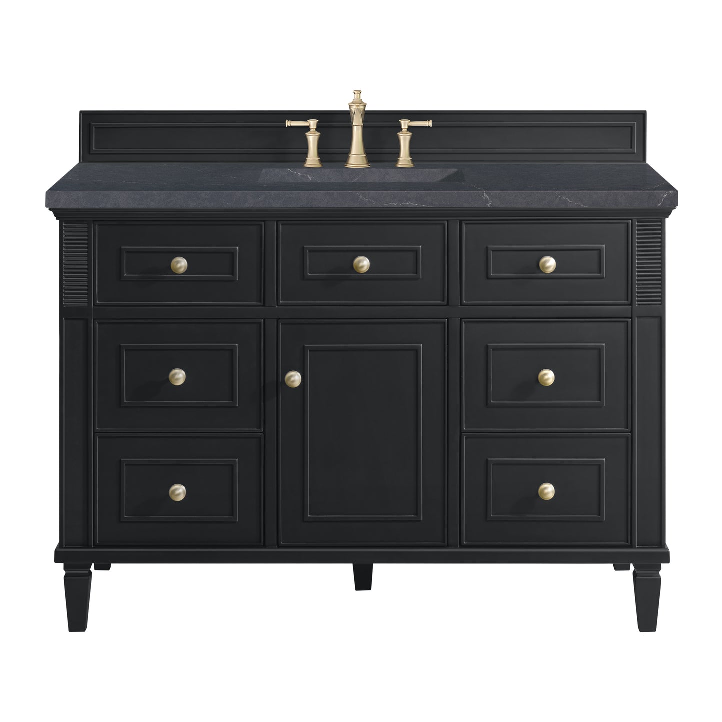 Lorelai 48" Single Vanity, Black Onyx w/ 3 CM Charcoal Soapstone Silestone Top