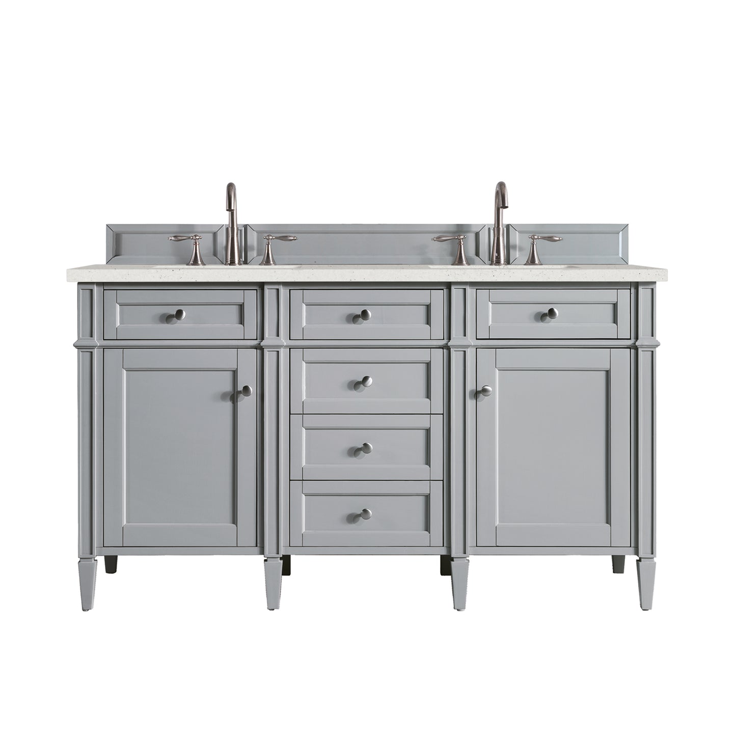 Brittany 60" Double Vanity, Urban Gray w/ 3 CM Lime Delight Silestone Top