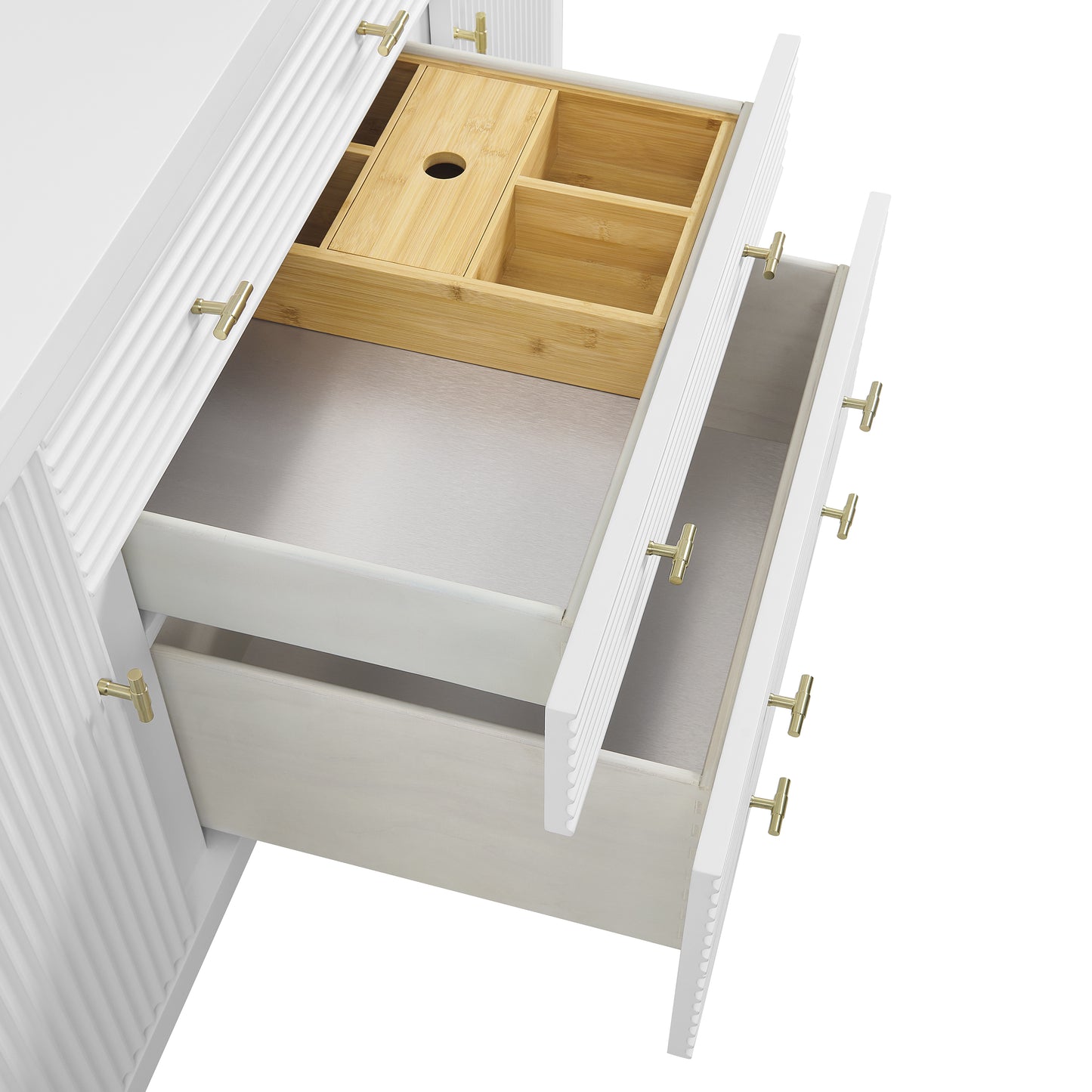 Myrrin 60" Double Vanity, Bright White w/ Single Hole 3 CM White Zeus Silestone Top & Backsplash