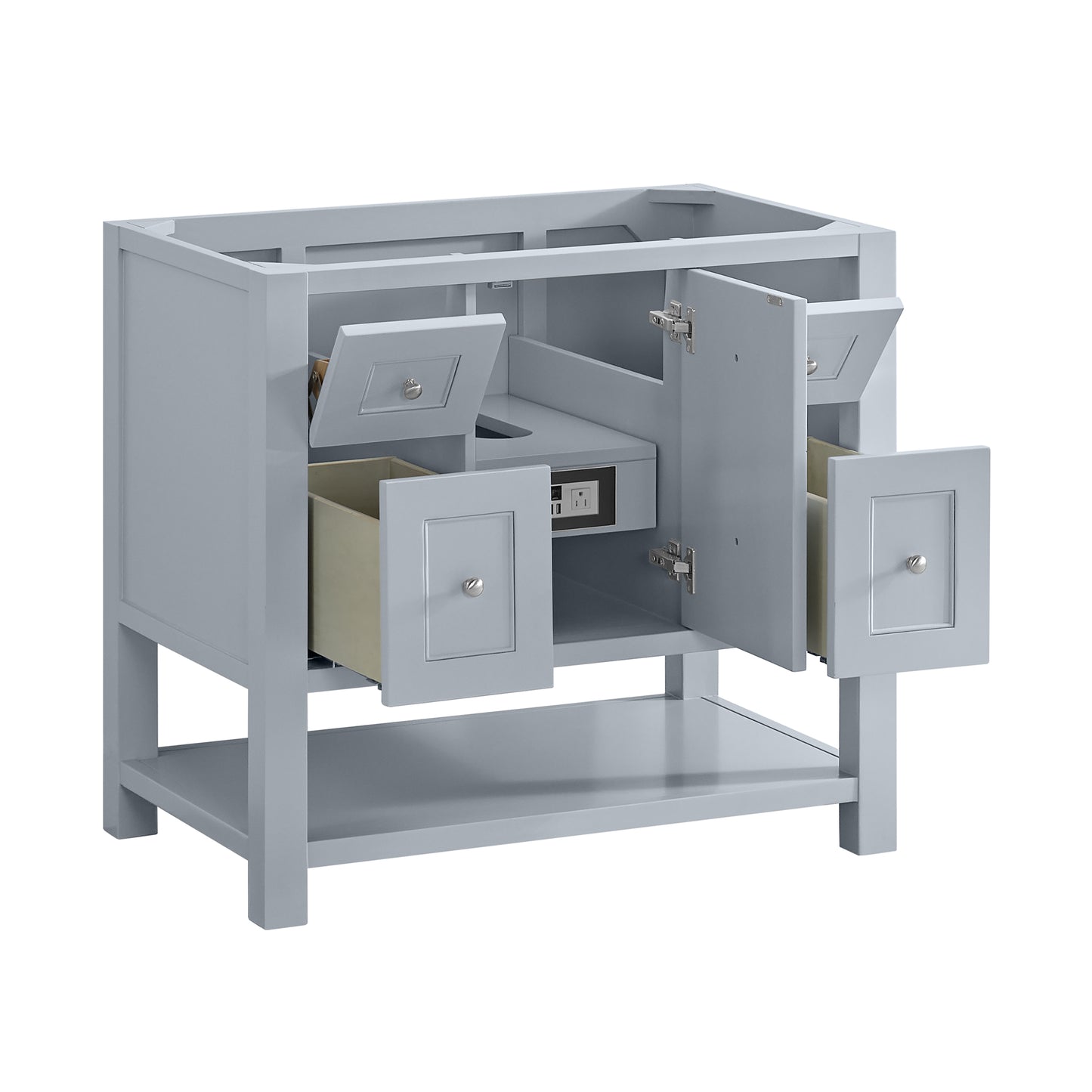 Breckenridge 36" Single Vanity, Serenity Blue, w/ 3 CM Charcoal Soapstone Quartz Top