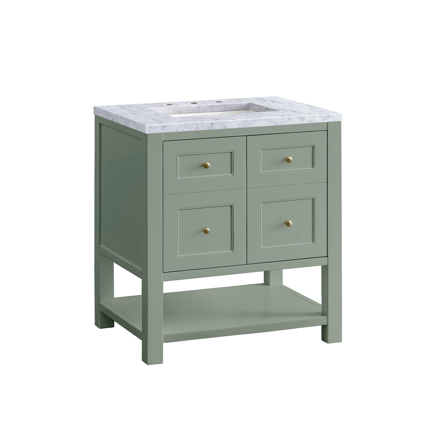 Breckenridge 30" Single Vanity, Smokey Celadon w/ 3 CM Carrara Marble Top