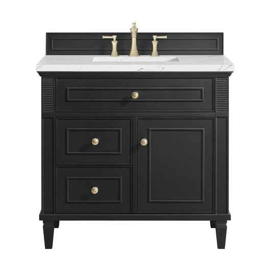Lorelai 36" Single Vanity, Black Onyx w/ 3 CM Ethereal Noctis Silestone Top