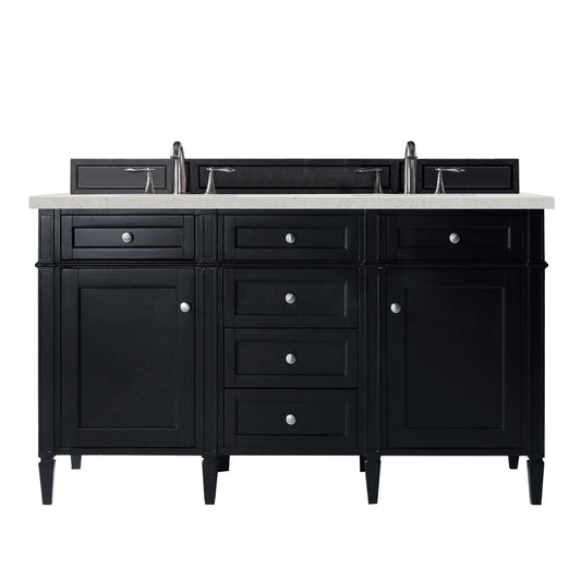 Brittany 60" Double Vanity, Black Onyx w/ 3 CM Lime Delight Silestone Top
