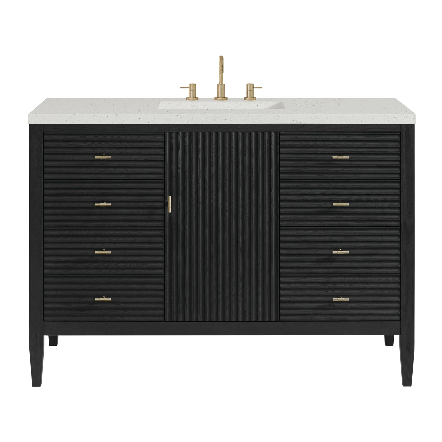 Myrrin 48" Vanity, Carbon Oak w/ 3 CM Lime Delight Silestone Top