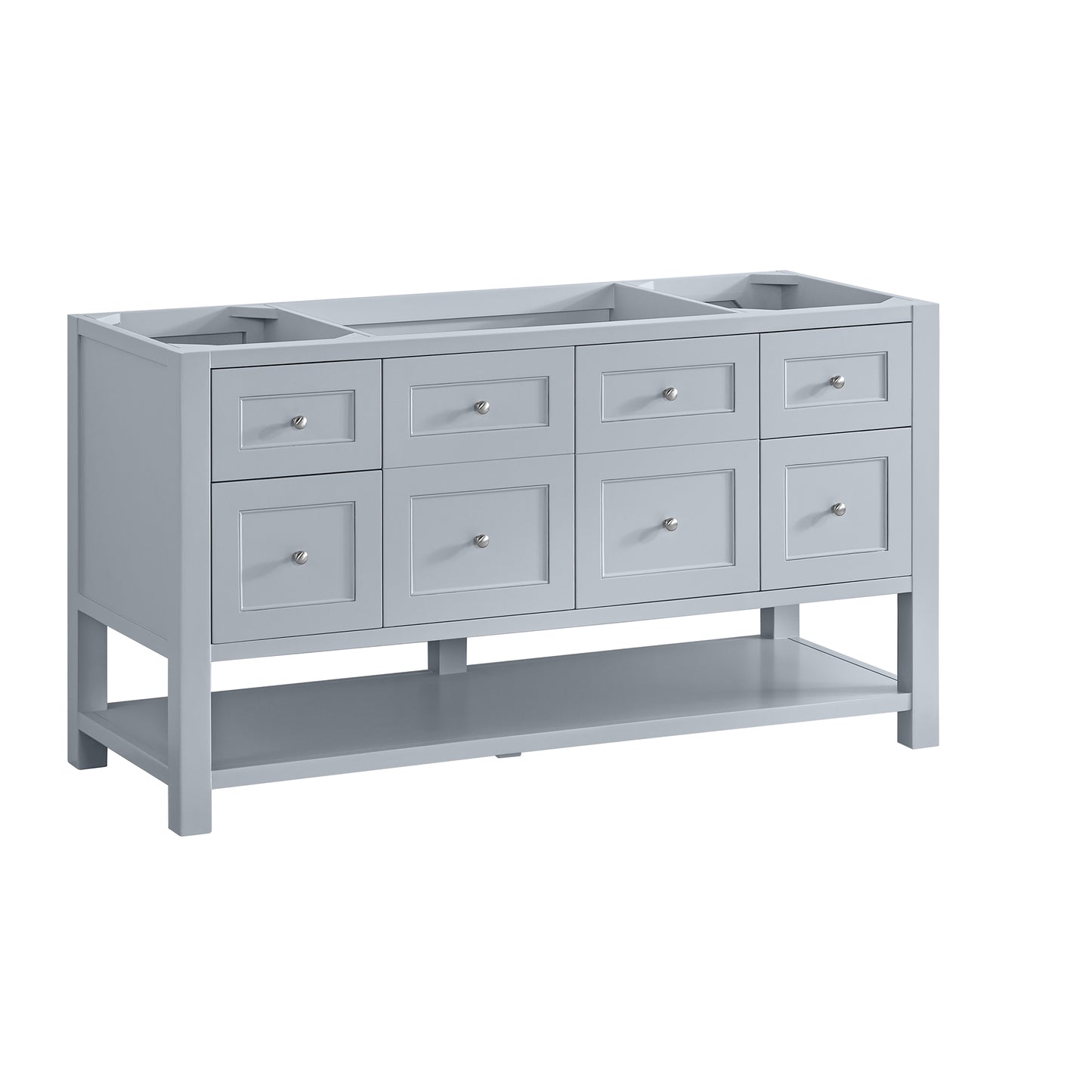 Breckenridge 60" Single Vanity, Serenity Blue, w/ 3 CM Arctic Fall Solid Surface Top