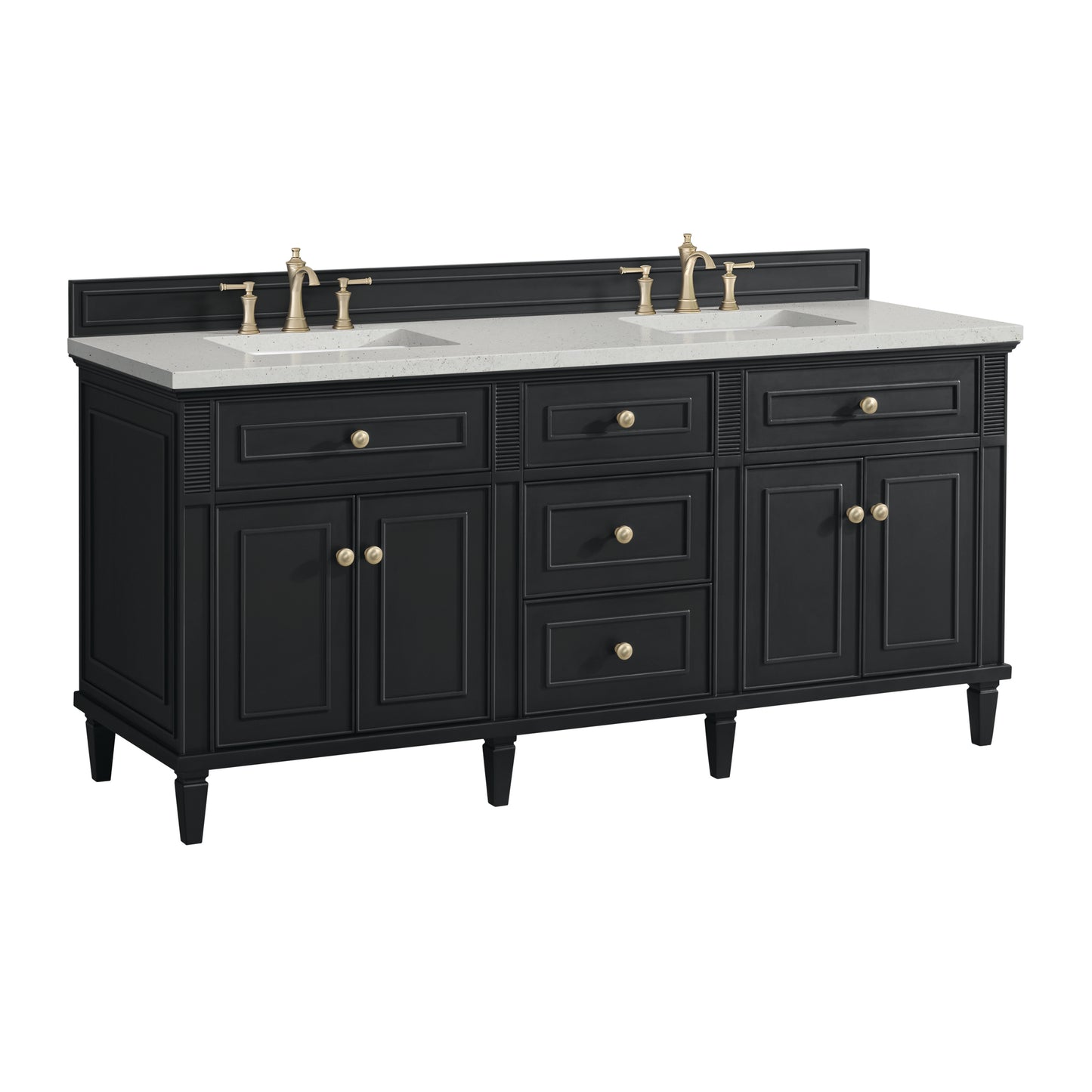 Lorelai 72" Double Vanity, Black Onyx w/ 3 CM Lime Delight Silestone Top