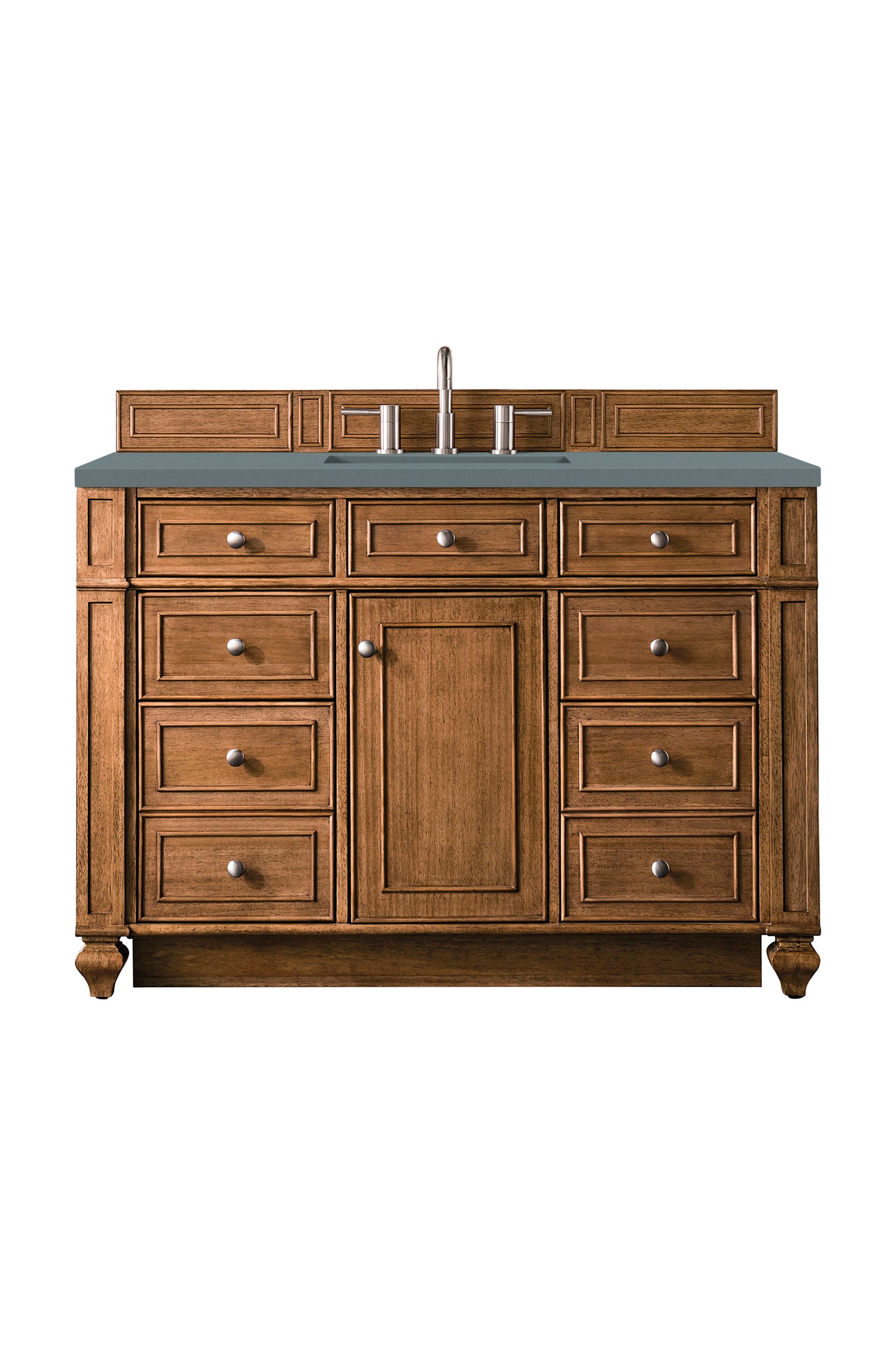 Bristol 48" Single Vanity, Saddle Brown w/ 3 CM Cala Blue Silestone Top