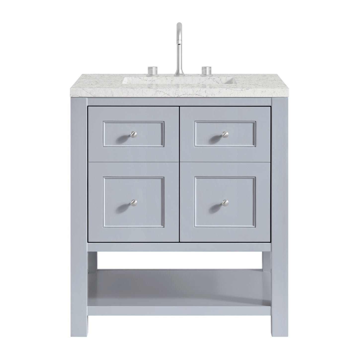 Breckenridge 30" Single Vanity, Serenity Blue, w/ 3 CM Eternal Jasmine Pearl Quartz Top