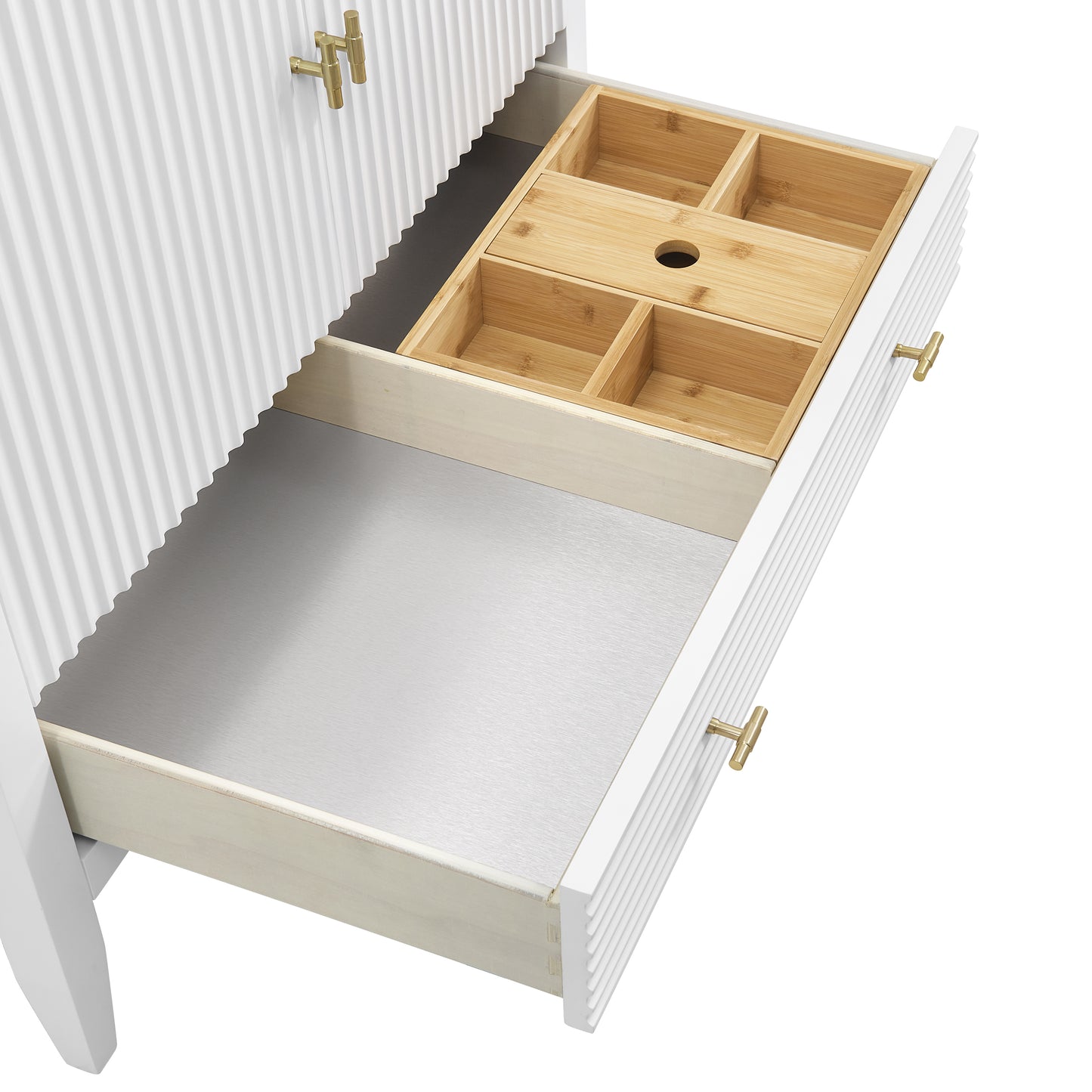 Myrrin 36" Vanity, Bright White w/ 3 CM Charcoal Soapstone Silestone Top