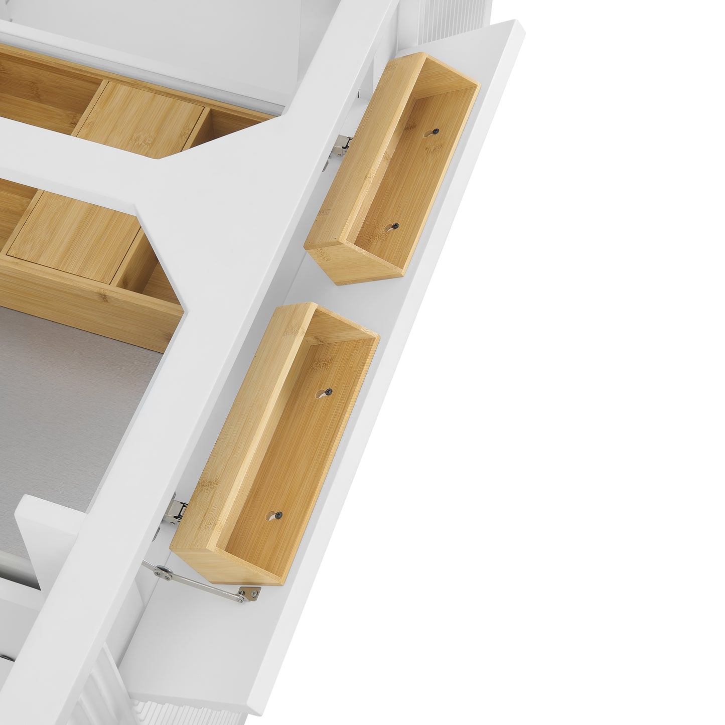 Myrrin 60" Double Vanity, Bright White w/ 3 CM Carrara White Marble Top