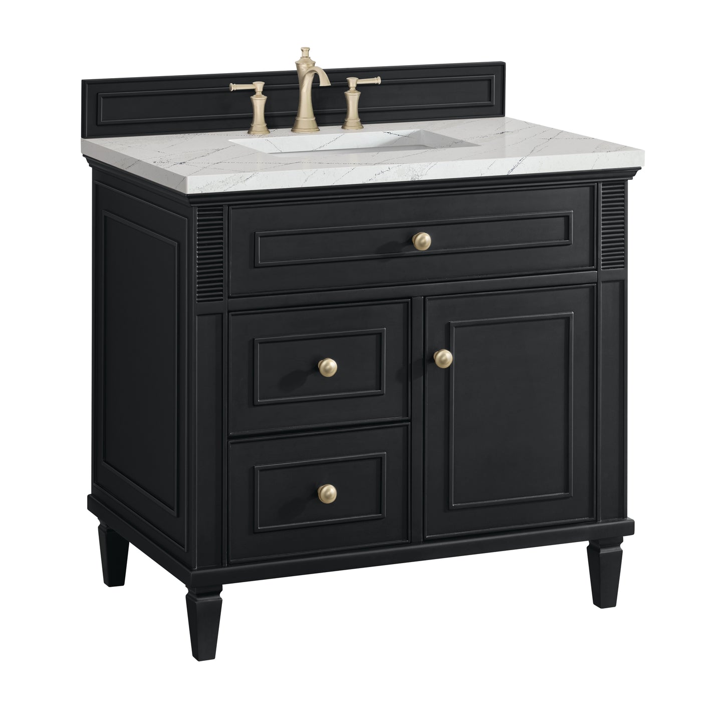 Lorelai 36" Single Vanity, Black Onyx w/ 3 CM Ethereal Noctis Silestone Top