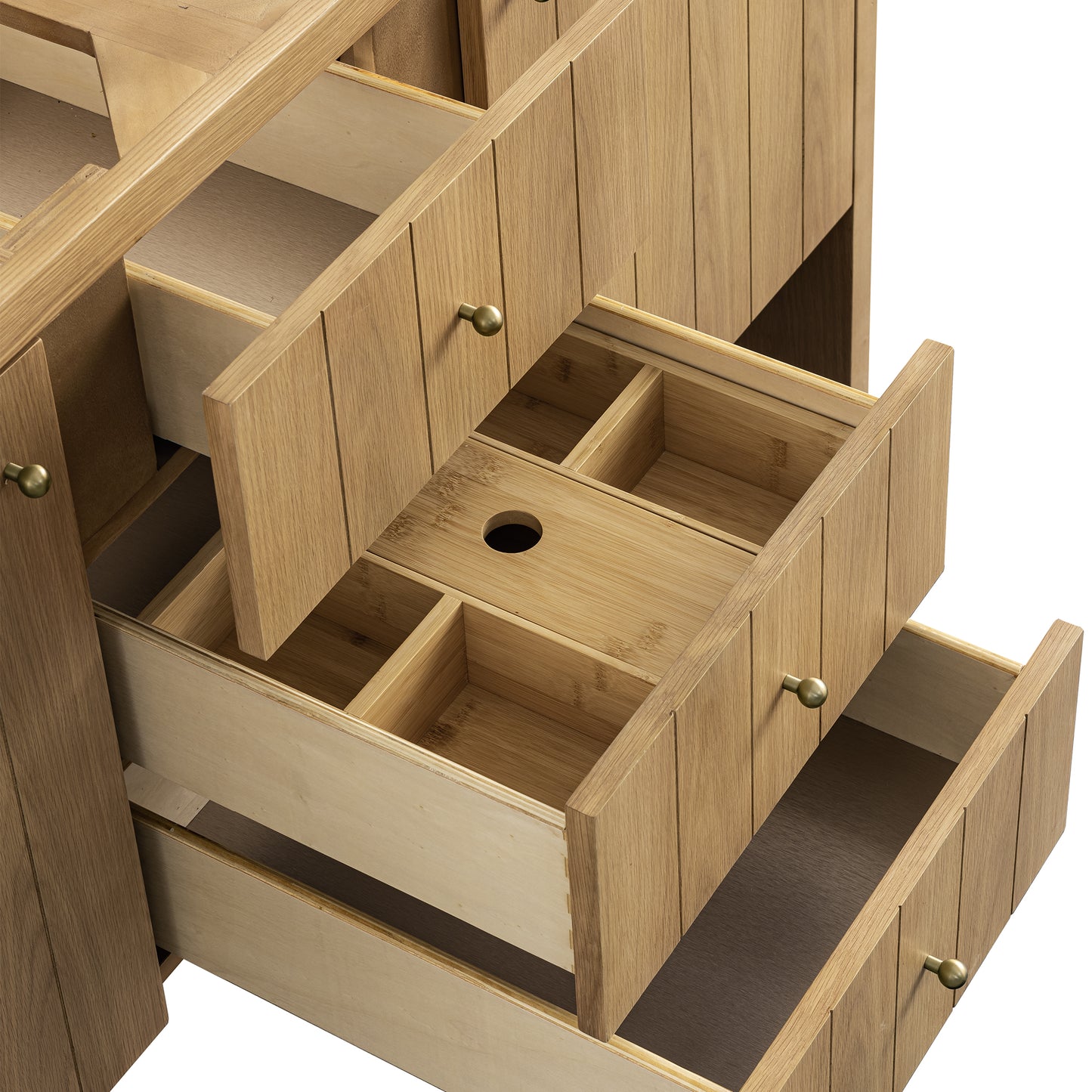 Hudson 60" Double Vanity, Light Natural Oak w/ 3 CM Lime Delight Top