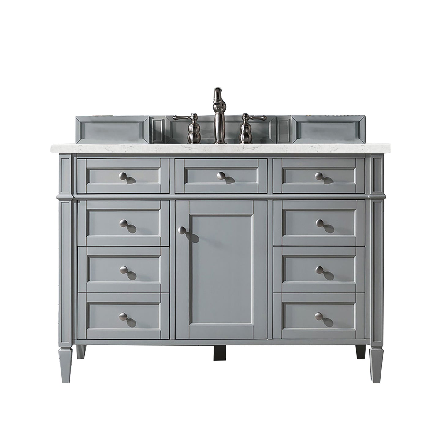 Brittany 48" Single Vanity, Urban Gray w/ 3 CM Eternal Jasmine Pearl Silestone Top