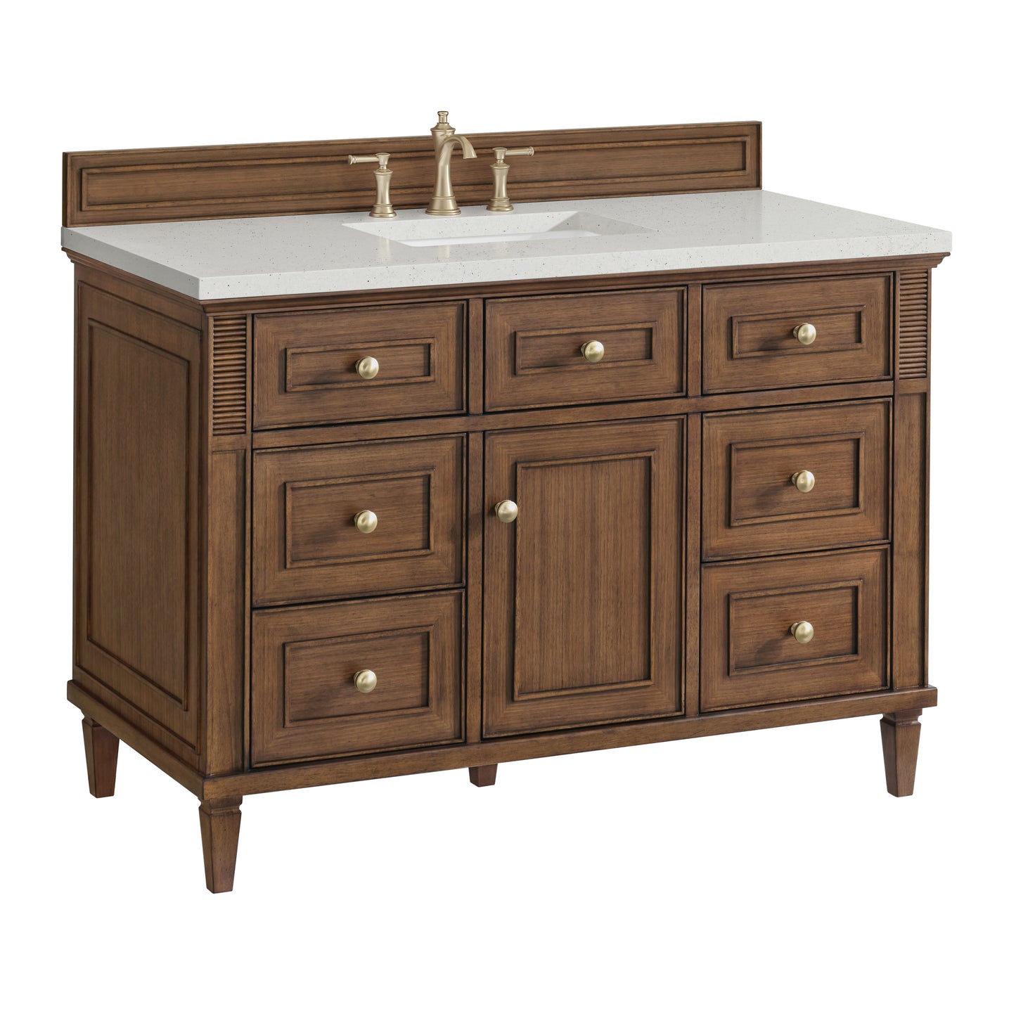 Lorelai 48" Single Vanity, Mid-Century Walnut w/ 3 CM Lime Delight Silestone Top