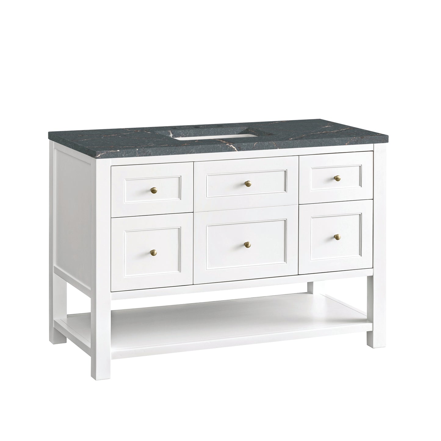 Breckenridge 48" Single Vanity, Bright White w/ 3 CM Parisien Bleu Top