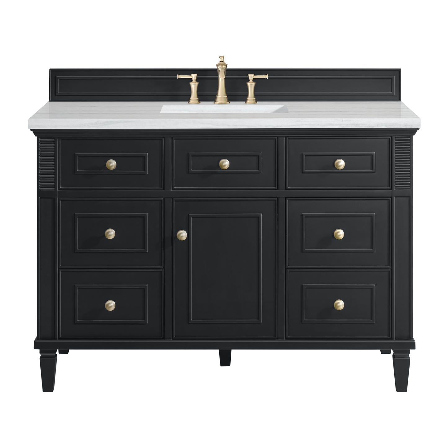 Lorelai 48" Single Vanity, Black Onyx w/ 3 CM Arctic Fall Solid Surface Top