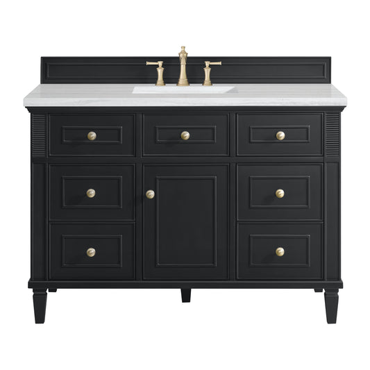 Lorelai 48" Single Vanity, Black Onyx w/ 3 CM Arctic Fall Solid Surface Top