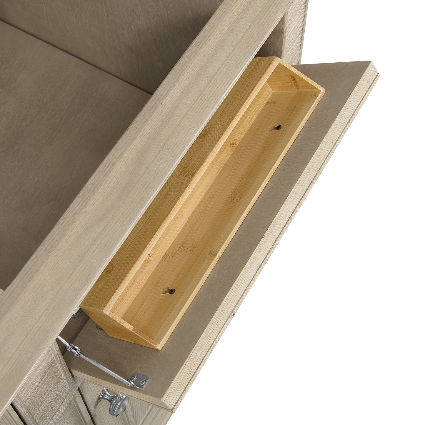 Lorelai 60" Double Vanity, Whitewashed Oak w/ 3 CM Eternal Jasmine Pearl Silestone Top