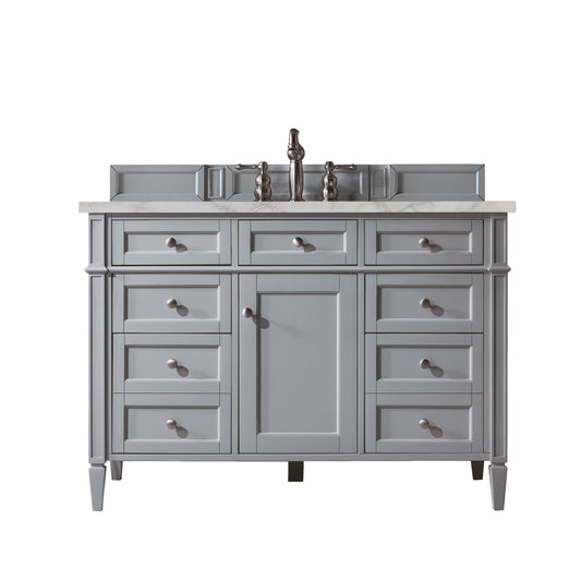 Brittany 48" Single Vanity, Urban Gray w/ 3 CM Victorian Silver Silestone Top
