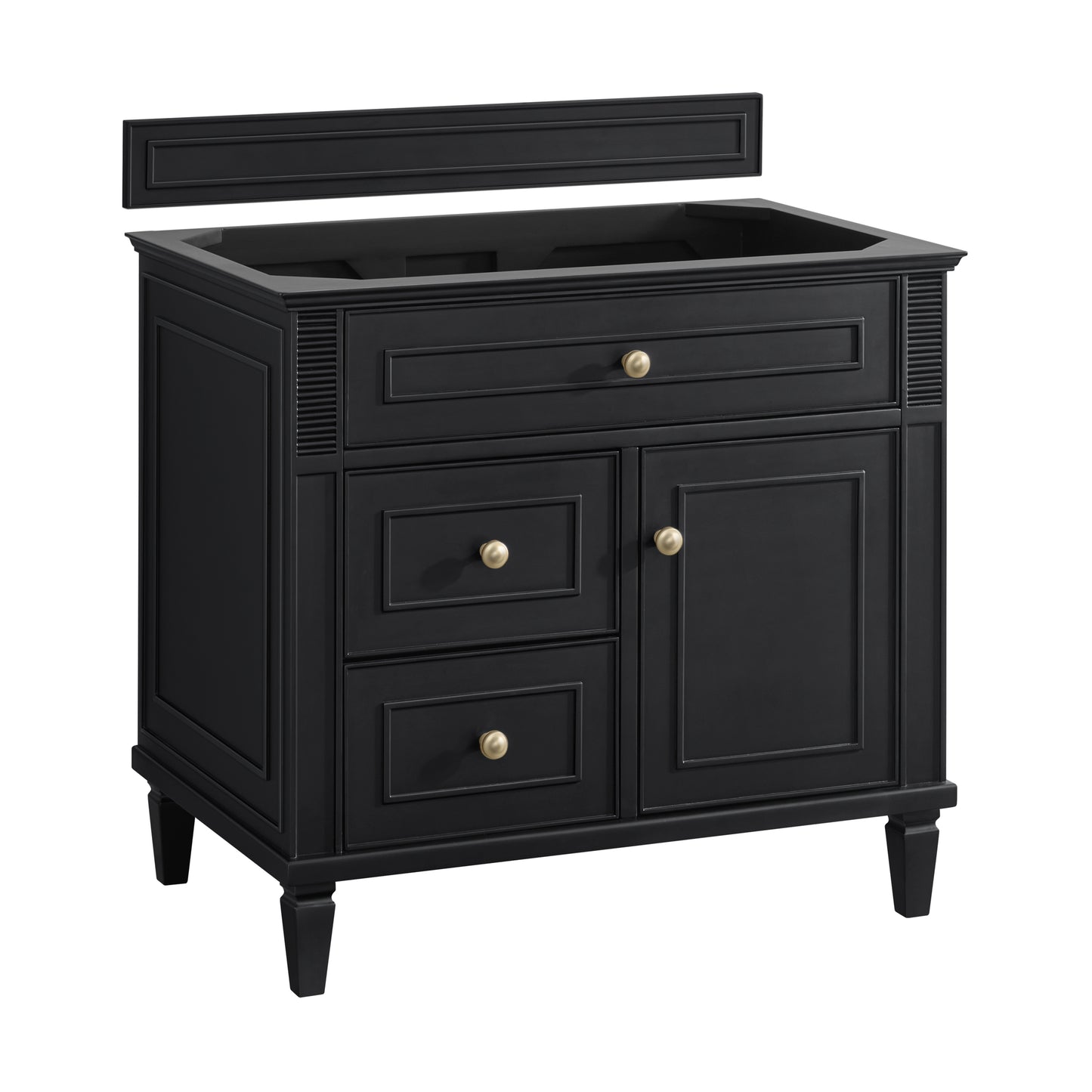 Lorelai 36" Single Vanity, Black Onyx w/ 3 CM Carrara White Marble Top