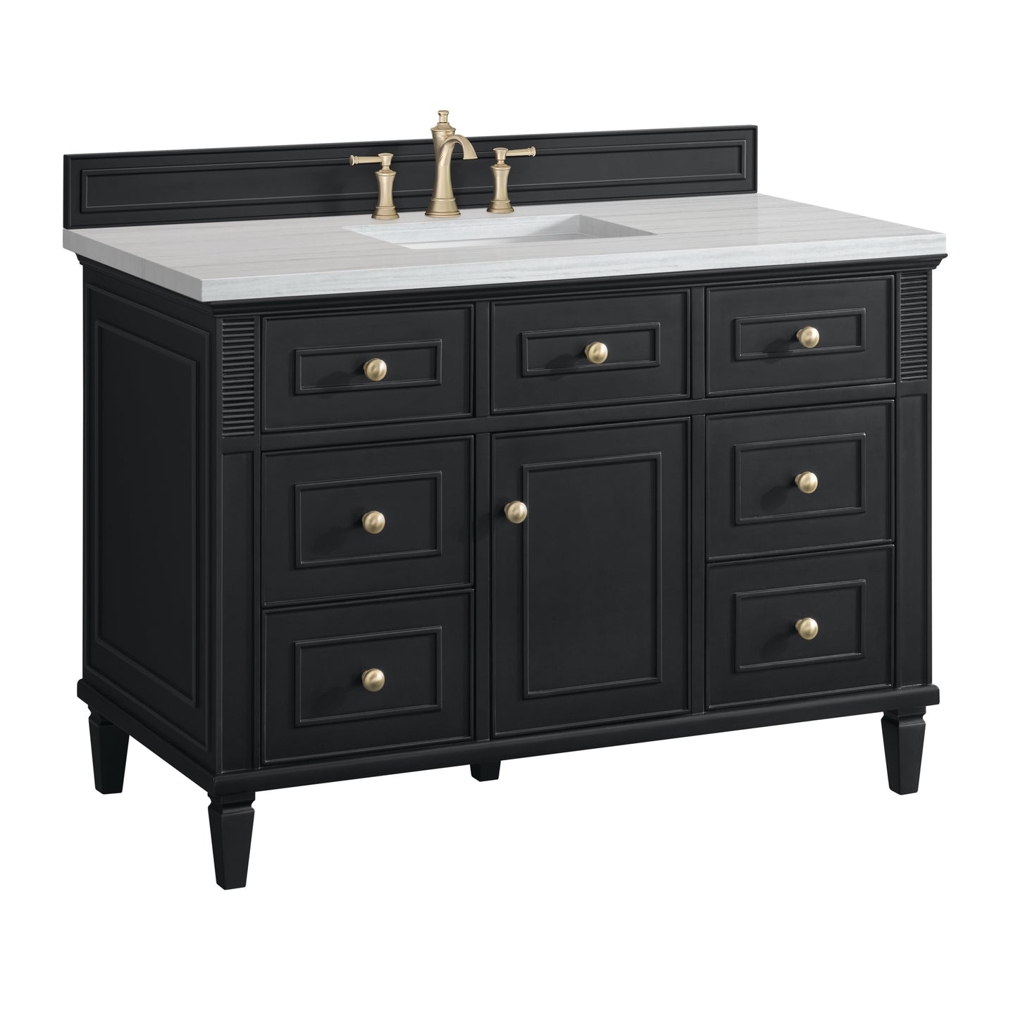 Lorelai 48" Single Vanity, Black Onyx w/ 3 CM Arctic Fall Solid Surface Top