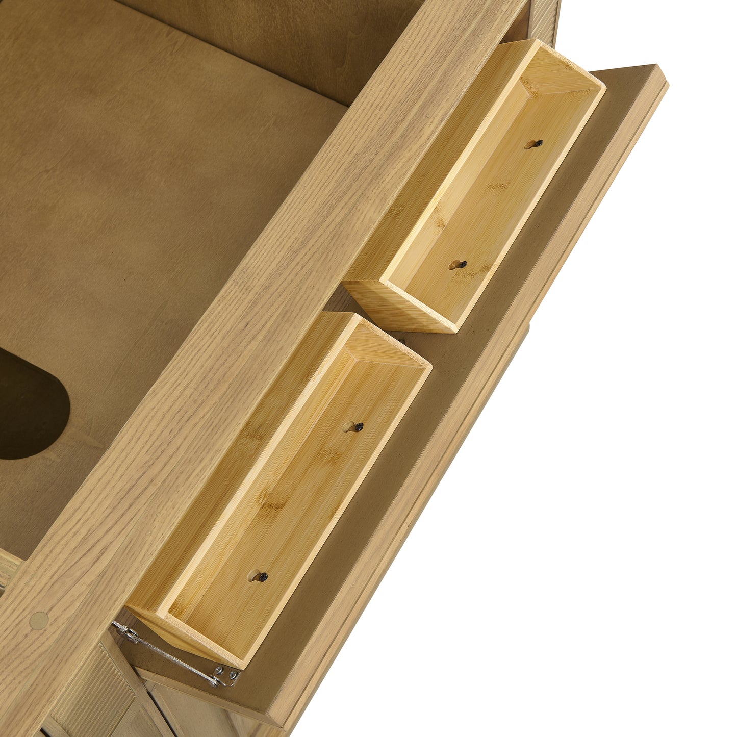 Lorelai 72" Double Vanity, Light Natural Oak w/ 3 CM Eternal Jasmine Pearl Silestone Top