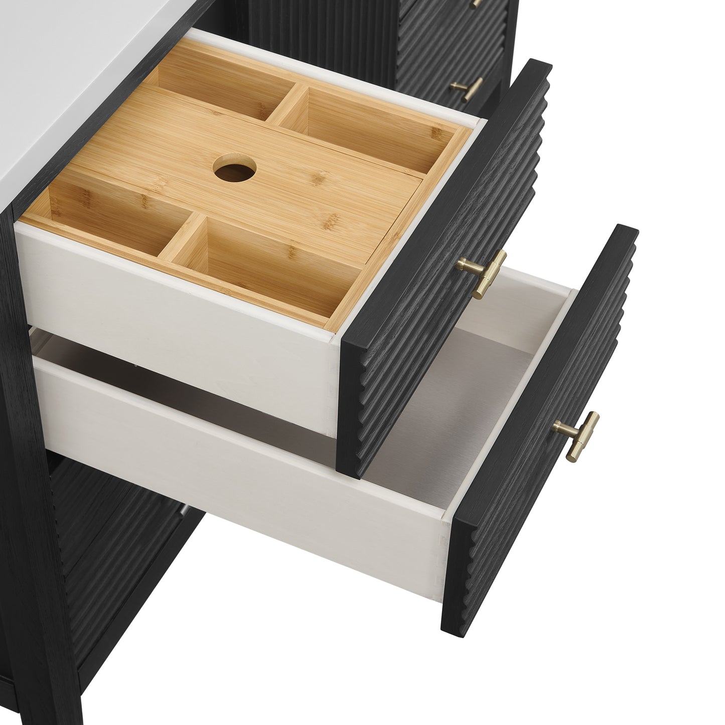 Myrrin 48" Vanity, Carbon Oak w/ 3 CM Ethereal Noctis Silestone Top