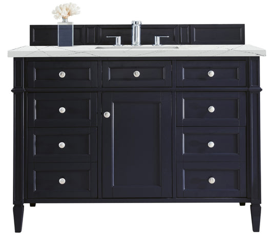Brittany 48" Single Vanity, Victory Blue w/ 3 CM Ethereal Noctis Silestone Top