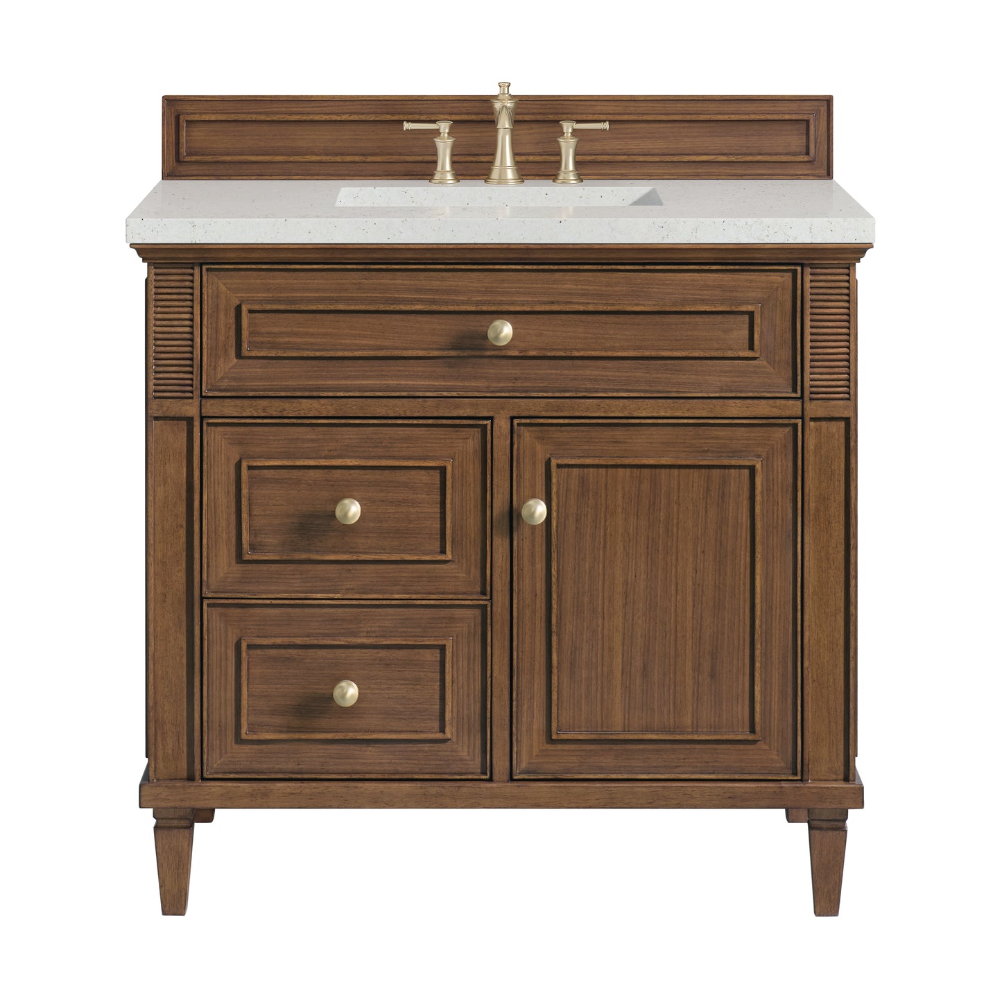 Lorelai 36" Single Vanity, Mid-Century Walnut w/ 3 CM Lime Delight Silestone Top