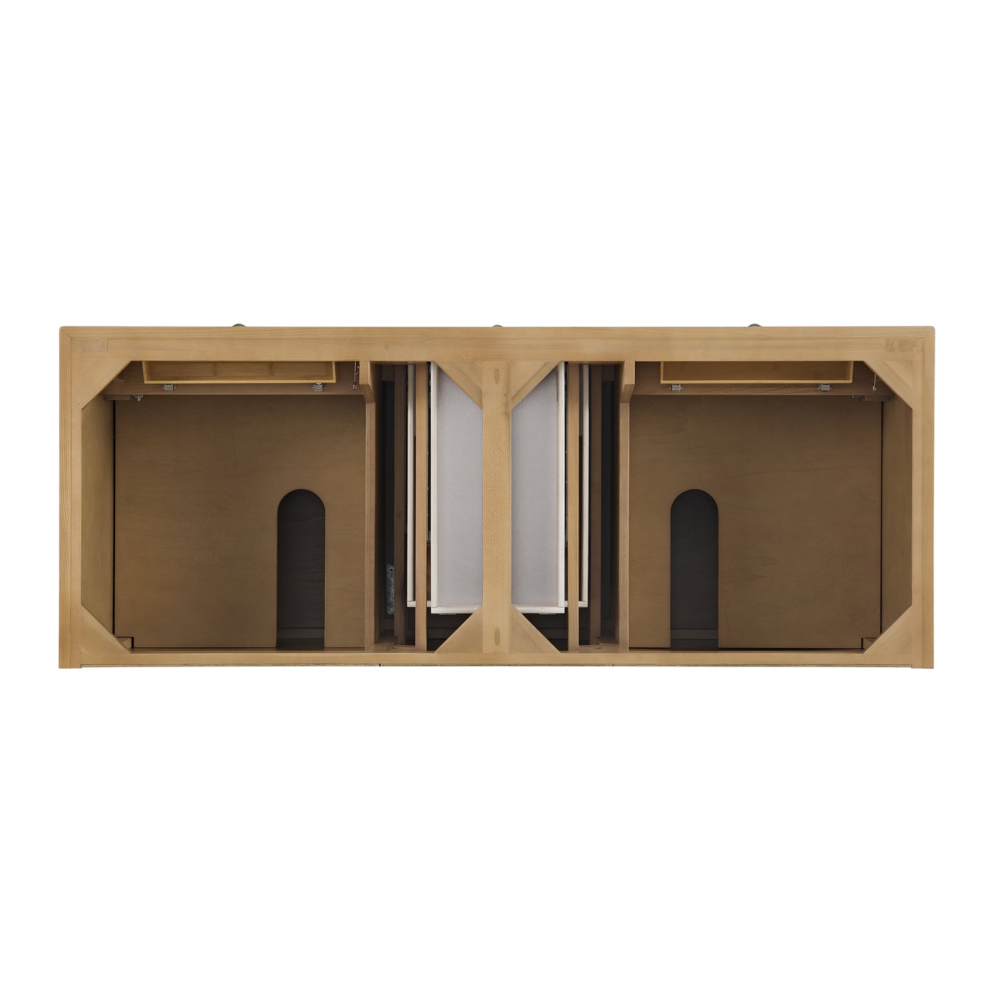 Lorelai 60" Double Vanity, Light Natural Oak w/ 3 CM Arctic Fall Solid Surface Top