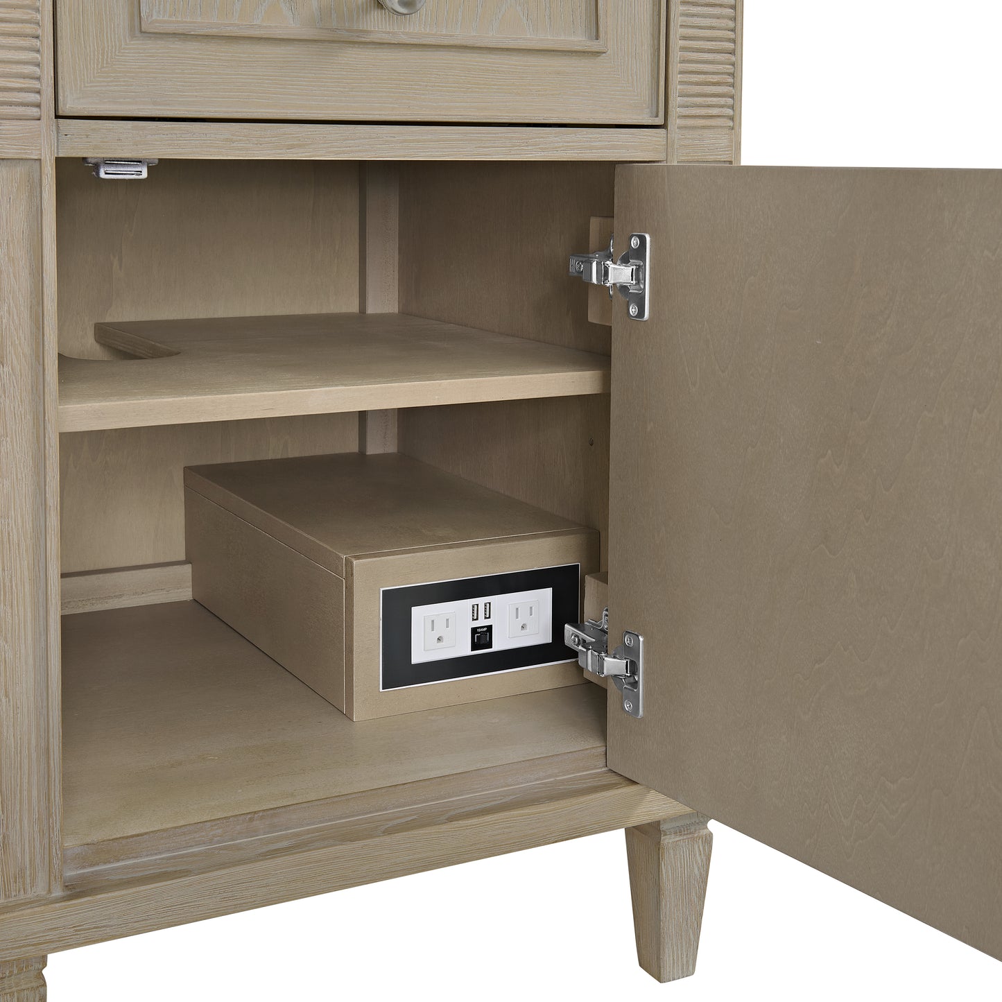 Lorelai 60" Double Vanity, Whitewashed Oak w/ 3 CM Eternal Jasmine Pearl Silestone Top