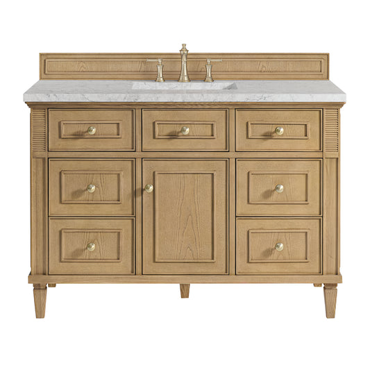 Lorelai 48" Single Vanity, Light Natural Oak w/ 3 CM Eternal Jasmine Pearl Silestone Top