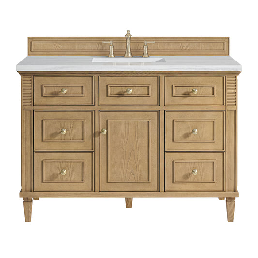 Lorelai 48" Single Vanity, Light Natural Oak w/ 3 CM Arctic Fall Solid Surface Top
