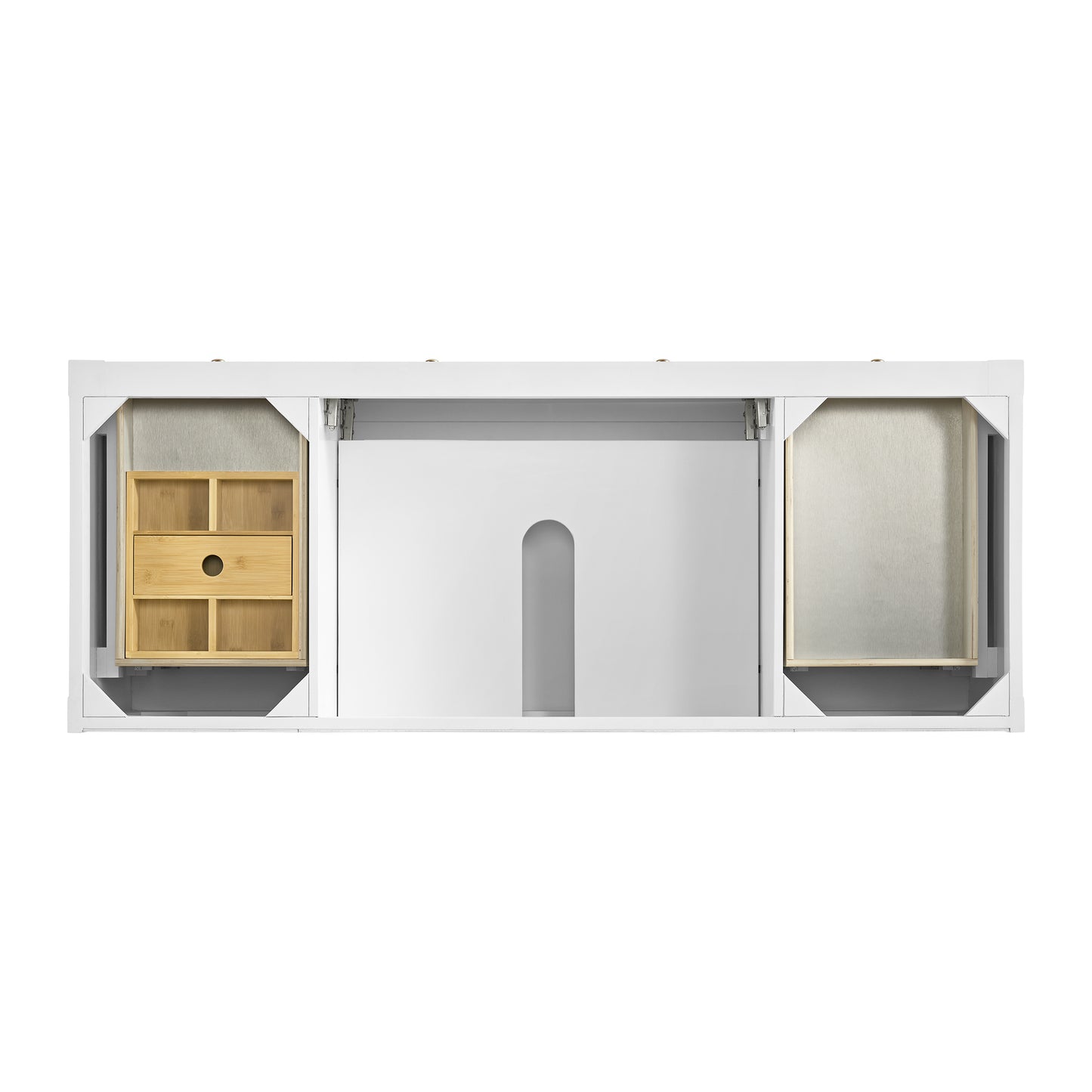 Breckenridge 60" Single Vanity Cabinet, Bright White w/ 3 CM Parisien Bleu Top