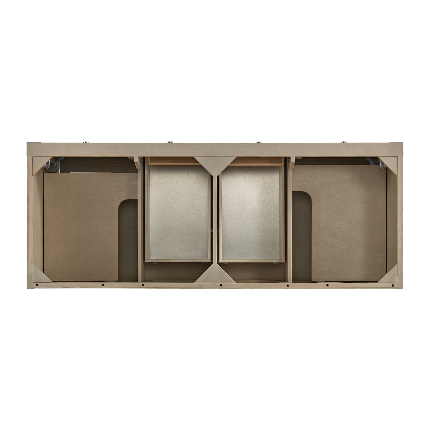 Breckenridge 60" Double Vanity, Whitewashed Oak w/ 3 CM Parisien Bleu Top