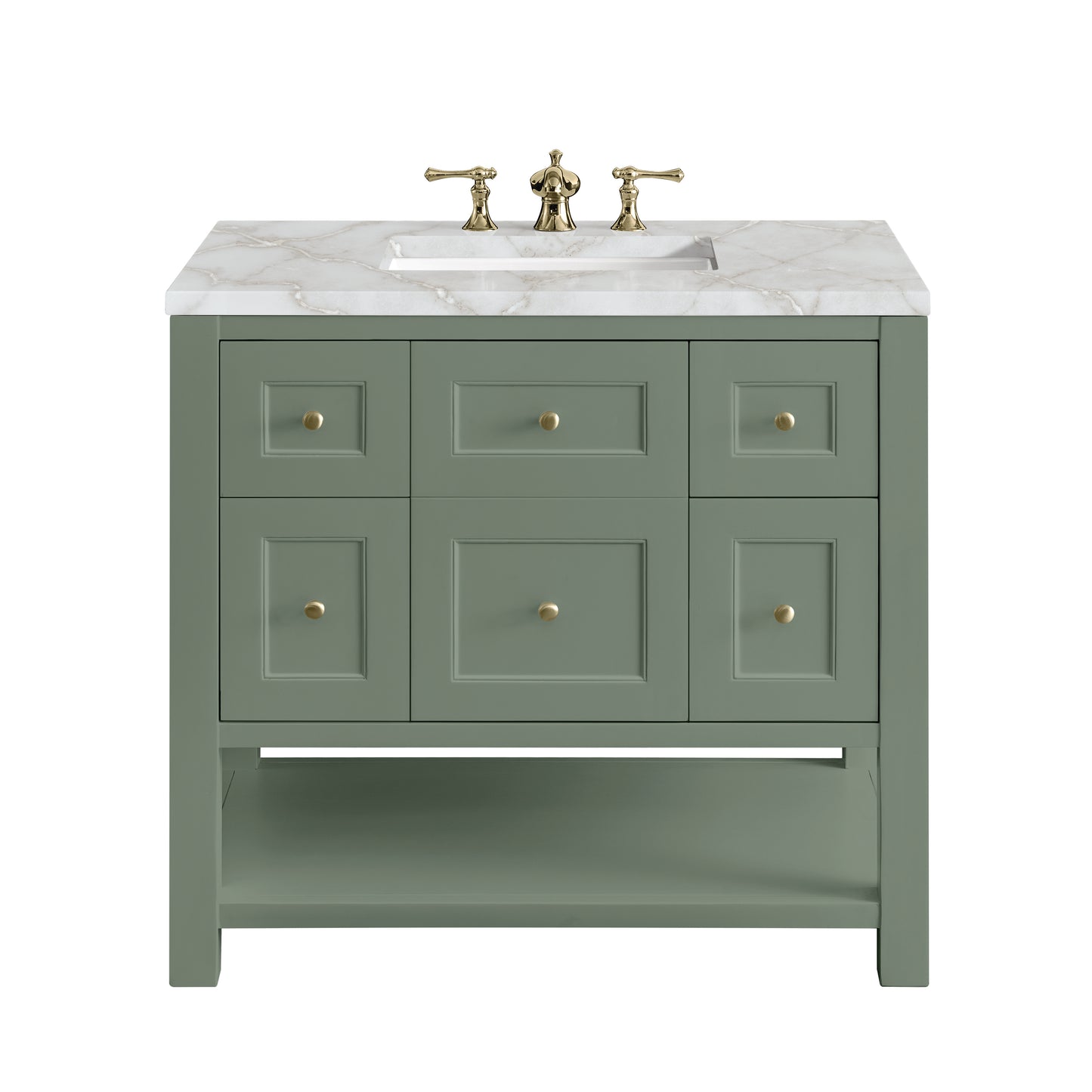 Breckenridge 36" Single Vanity, Smokey Celadon w/ 3 CM Victorian Silver Top