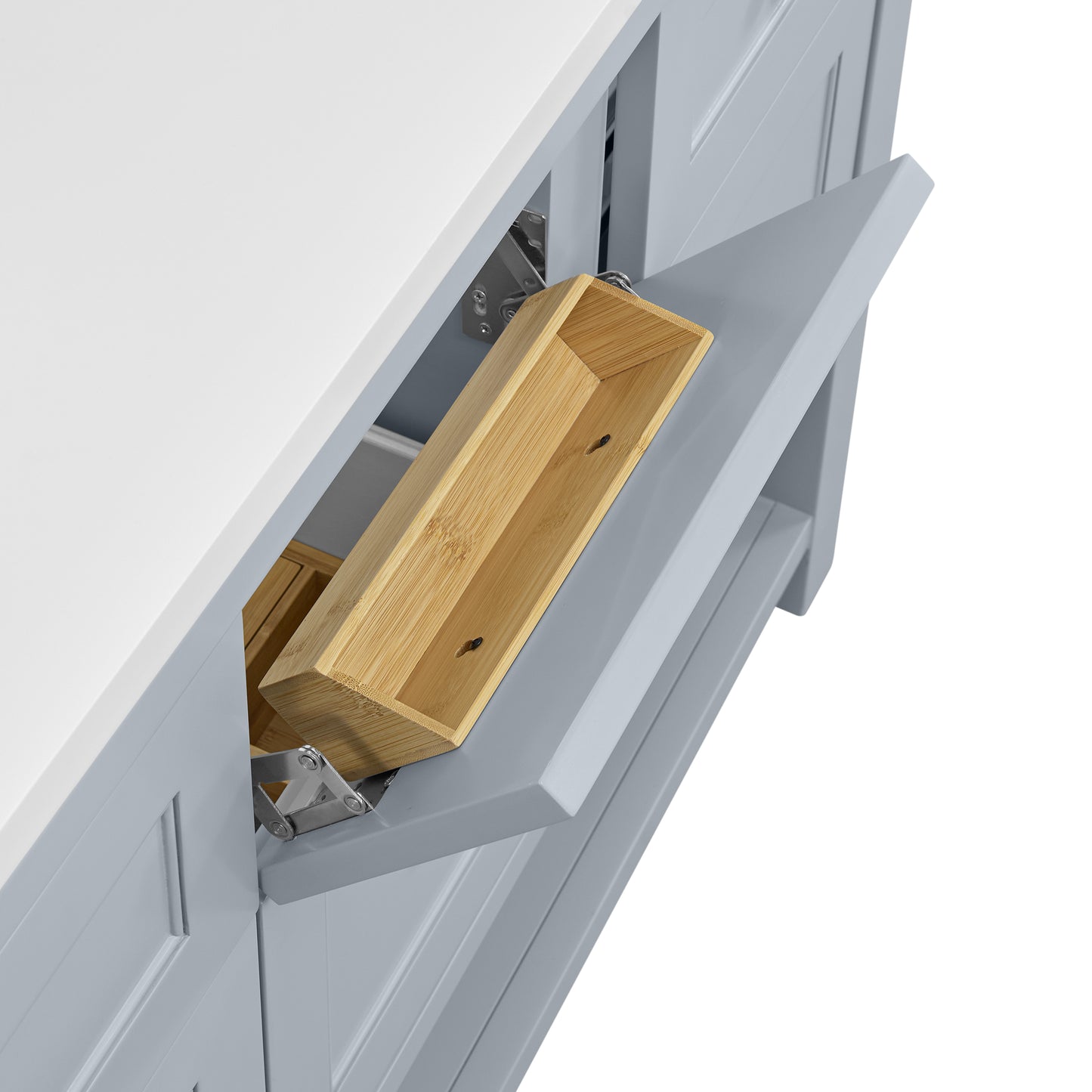 Breckenridge 60" Double Vanity, Serenity Blue, w/ 3 CM Charcoal Soapstone Quartz Top