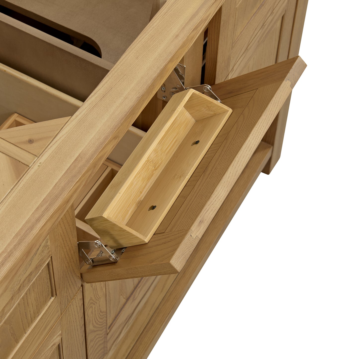 Breckenridge 60" Double Vanity, Light Natural Oak, w/ 3 CM Parisien Bleu Quartz Top