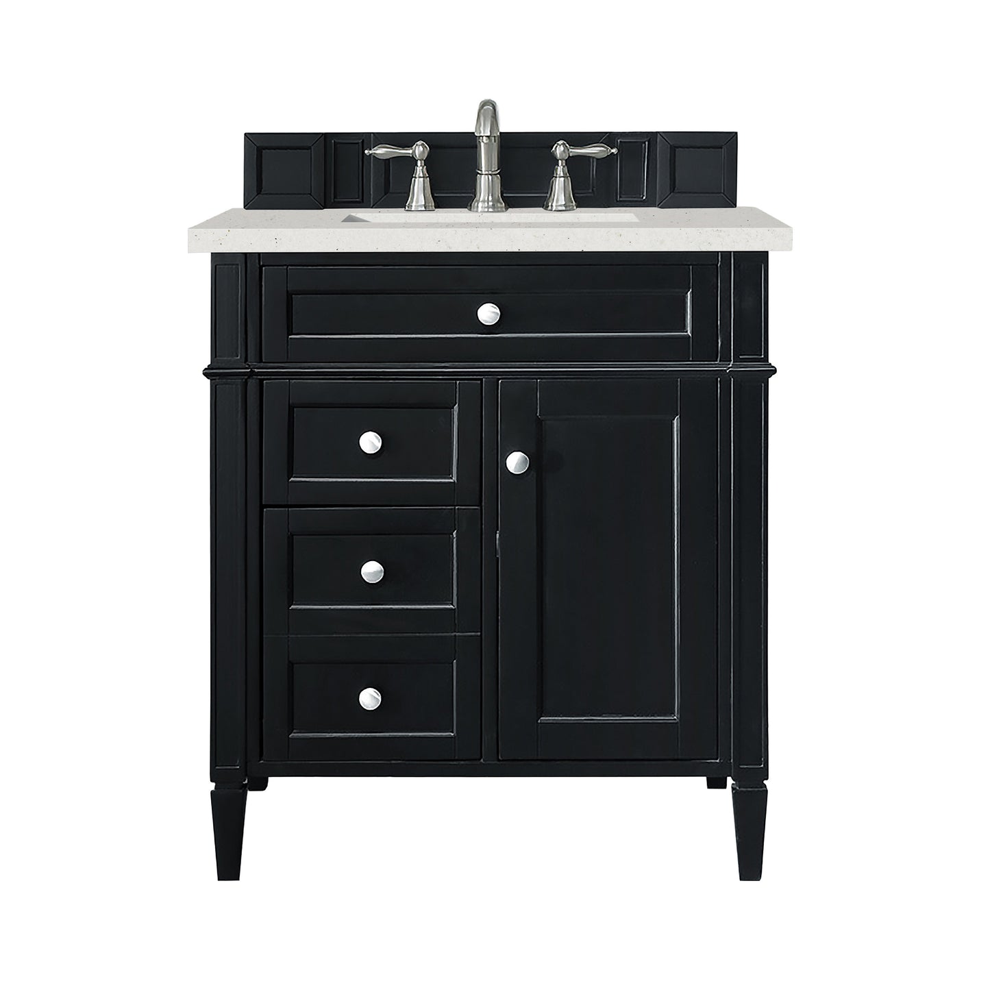 Brittany 30" Single Vanity, Black Onyx, w/ 3 CM Lime Delight Silestone Top