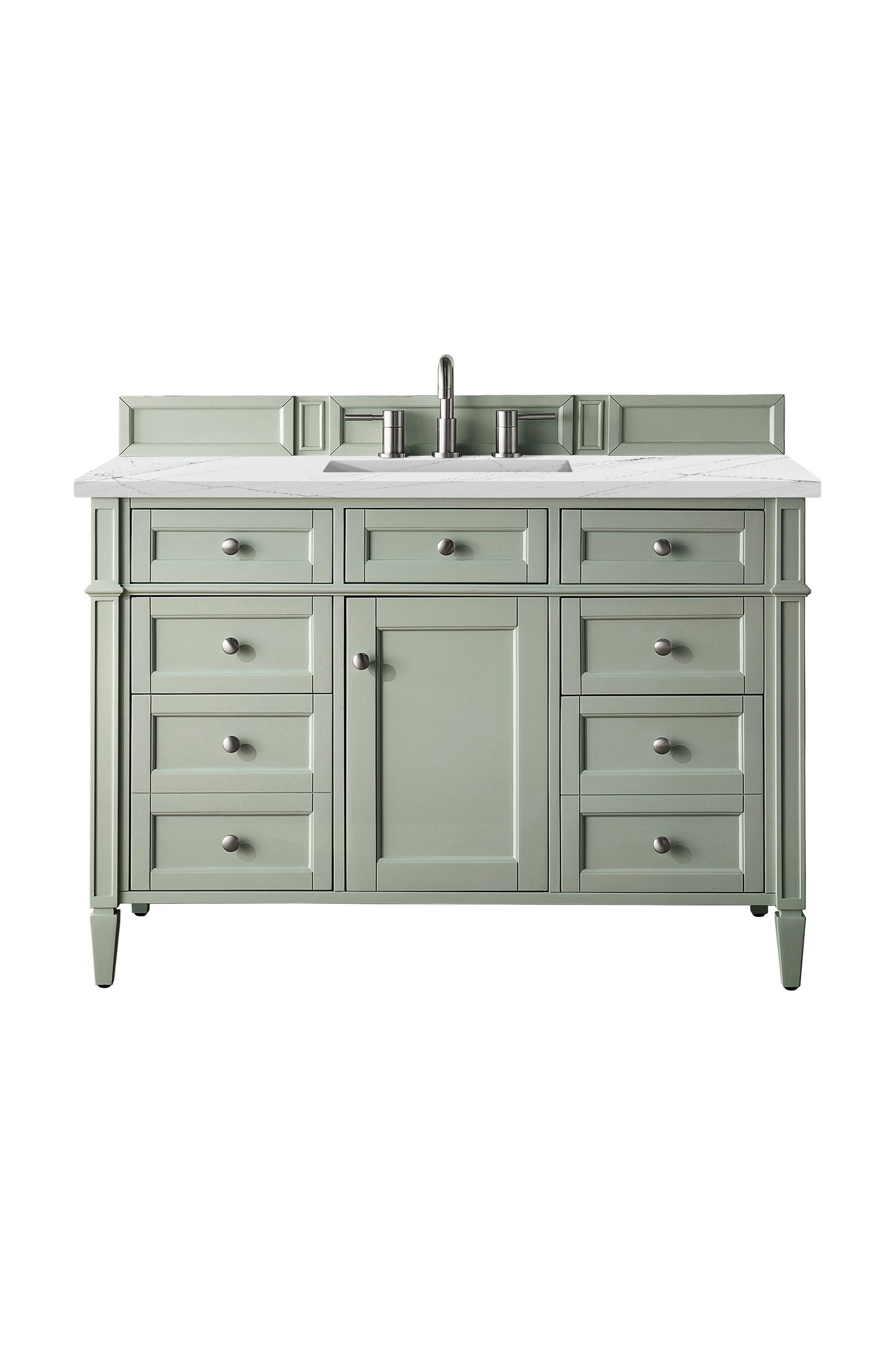 Brittany 48" Single Vanity, Sage Green w/ 3 CM Ethereal Noctis Silestone Top